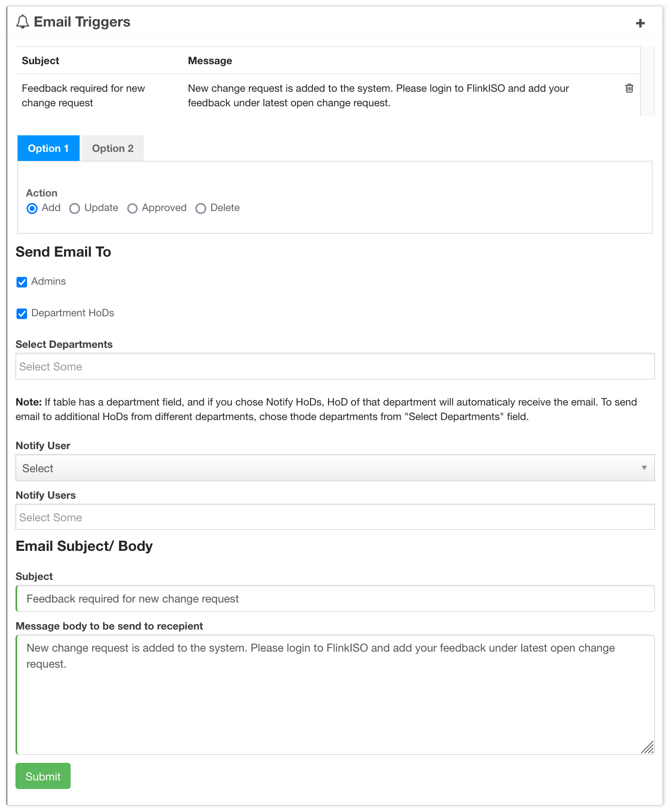 document change add feedback