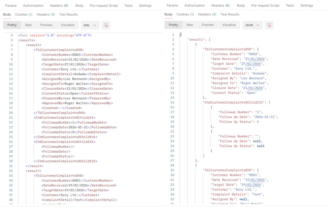 Exportieren von FlinkISO-Einträgen in JSON oder XML
