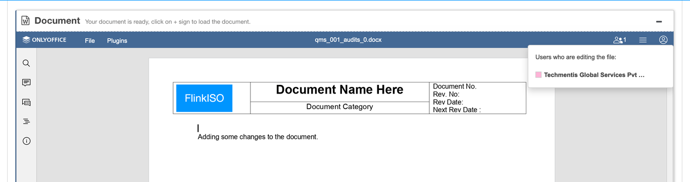 Zusammenarbeit an einem QMS-Dokument Zusammenarbeit an einem QMS-Dokument